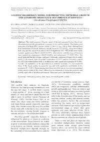 LOGISTIC REGRESSION MODEL for PREDICTING MICROBIAL GROWTH and ANTIBIOTIC RESISTANCE OCCURRENCE in SWIFTLET (Aerodramus Fuciphagus) FAECES