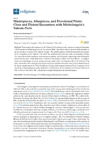Masterpieces, Altarpieces, and Devotional Prints: Close and Distant Encounters with Michelangelo's Vatican Pietà