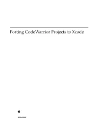 Porting Codewarrior Projects to Xcode