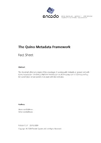 The Quino Metadata Framework Fact Sheet