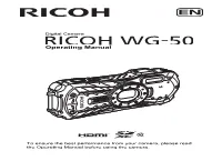 Digital Camera RICOH WG-50 Operating Manual