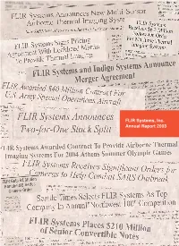 FLIR Systems, Inc. Annual Report 2003 FLIR Systems, Inc