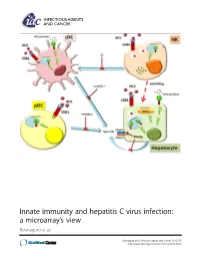 Innate Immunity and Hepatitis C Virus Infection: a Microarray’S View Buonaguro Et Al