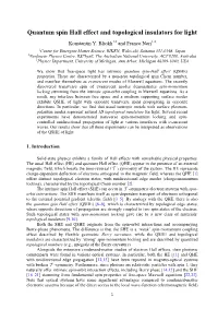 Quantum Spin Hall Effect and Topological Insulators for Light