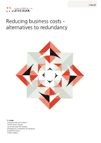 Reducing Business Costs - Alternatives to Redundancy