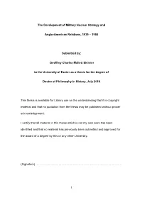 The Development of Military Nuclear Strategy And
