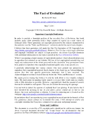 The Fact of Evolution? by David M