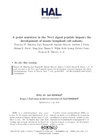 A Point Mutation in the Ncr1 S