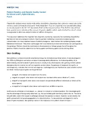 CRL-Rodent Genetics and Genetic Quality Control for Inbred and F1 Hybrid Strains, Part II
