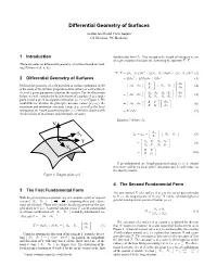 Differential Geometry of Surfaces