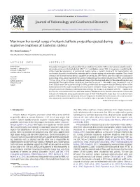 Maximum Horizontal Range of Volcanic Ballistic Projectiles Ejected During Explosive Eruptions at Santorini Caldera