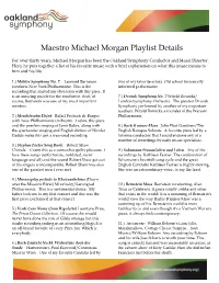 Michael Morgan Playlist