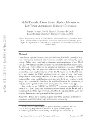 Multi-Threaded Dense Linear Algebra Libraries for Low-Power Asymmetric Multicore Processors