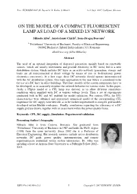 On the Model of a Compact Fluorescent Lamp As Load of a Mixed Lv Network