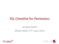 SSL Checklist for Pentesters