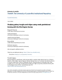Studying Galaxy Troughs and Ridges Using Weak Gravitational Lensing with the Kilo-Degree Survey