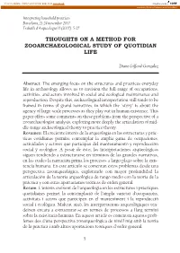 Thoughts on a Method for Zooarchaeological Study of Quotidian Life