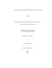 A Mobile Application for Power System Analysis