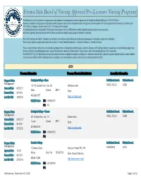 APPROVED Nursing Programs