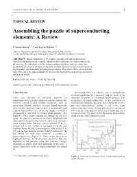 Assembling the Puzzle of Superconducting Elements: a Review