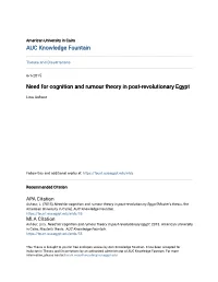 Need for Cognition and Rumour Theory in Post-Revolutionary Egypt