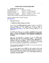 Cegep Application Guidelines