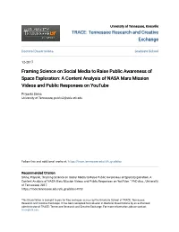 Framing Science on Social Media to Raise Public Awareness of Space Exploration: a Content Analysis of NASA Mars Mission Videos and Public Responses on Youtube