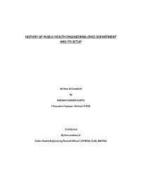 History of Public Health Engineering (Phe) Department and Its Setup