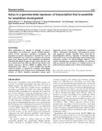 Kaiso Is a Genome-Wide Repressor of Transcription That Is Essential for Amphibian Development Alexey Ruzov1,2,3,*, Donncha S