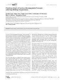 Poly(Urea Ester): a Family of Biodegradable Polymers with High Melting Temperatures