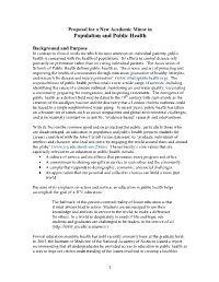 Proposal for a New Academic Minor in Population and Public Health