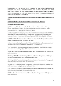 Submission of the Republic of Turkey to the Midterm