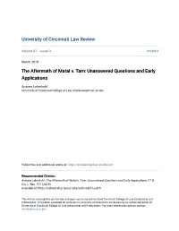 The Aftermath of Matal V. Tam: Unanswered Questions and Early Applications