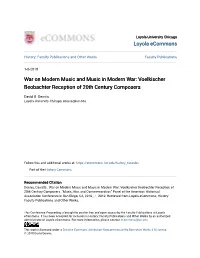 Voelkischer Beobachter Reception of 20Th Century Composers