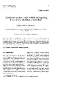 A New Method for Diagnosing Tracheal Mite Infestation of Honey Bees