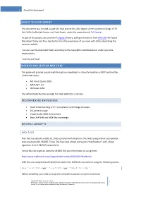 About This Document Opencv and Matlab Mex Files Recommended Knowledge General Concepts Mex Files