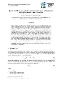 Jacobi-Davidson, Gauss-Seidel and Successive Over-Relaxation For