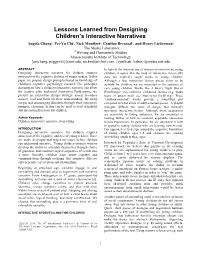 Lessons Learned from Designing Children's Interactive