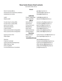 Nova Scotia Greens Email Contacts (Current to 2021-02-21)