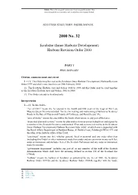 Scrabster (Inner Harbour Development) Harbour Revision Order 2000