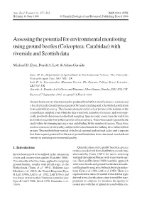 Assessing the Potential for Environmental Monitoring Using Ground Beetles (Coleoptera: Carabidae) with Riverside and Scottish Data
