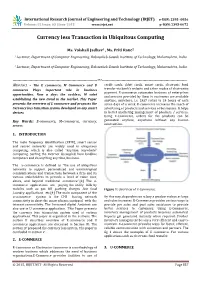 Currency Less Transaction in Ubiquitous Computing