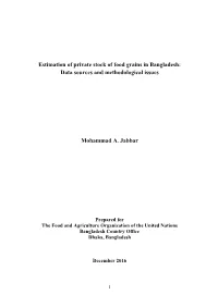 Estimation of Private Stock of Food Grains in Bangladesh: Data Sources and Methodological Issues