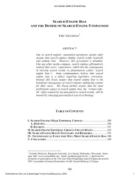 Search Engine Bias and the Demise of Search Engine Utopianism