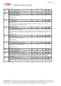Sydney Program Guide