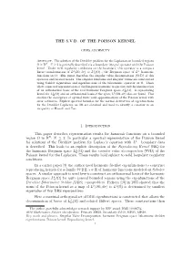 THE S.V.D. of the POISSON KERNEL 1. Introduction This Paper
