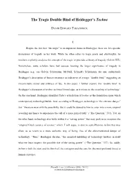 The Tragic Double Bind of Heidegger's Techne