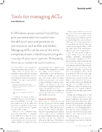Tools for Managing Acls Jesper M Johansson