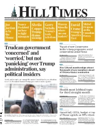 Trudeau Government Adjusting to the New Administration Adjusting Tothe New Administration by DEREK ABMA P