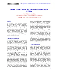 Wake Turbulence Mitigation for Arrivals (Wtma)